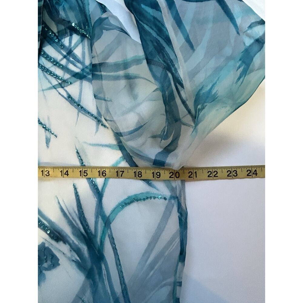 Diane gilman silk blouse small Sheer Organza Floral - Picture 7 of 9